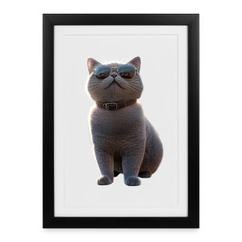 British Shorthair Cat BKH Cat Mom Cute Cats - Framed poster (27 × 37 cm) - black - Front