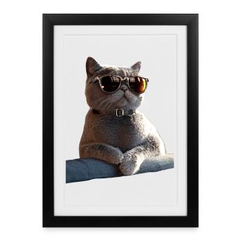 British Shorthair Cat BKH Cat Mom Cute Cats - Framed poster (27 × 37 cm) - black - Front