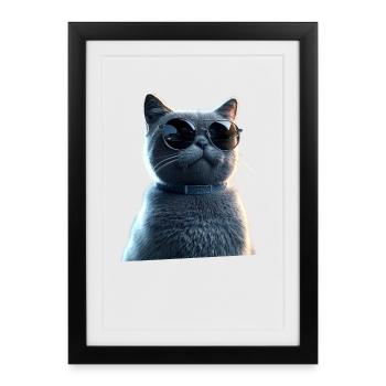 British Shorthair Cat BKH Cat Mom Cute Cats - Framed poster (27 × 37 cm) - black - Front
