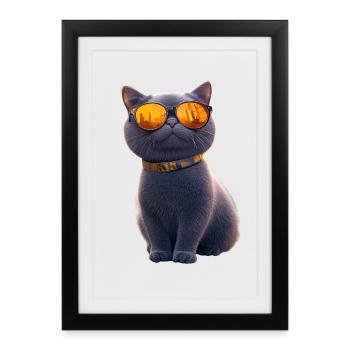 British Shorthair Cat BKH Cat Mom Cute Cats - Framed poster (27 × 37 cm) - black - Front
