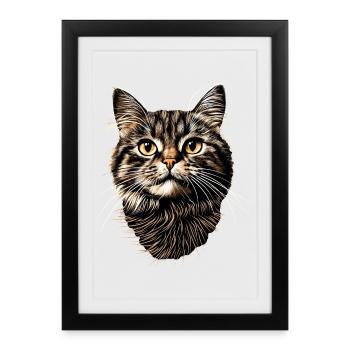 Cat Cat Mom Cat Mom Meow I Love Cats - Framed poster (27 × 37 cm) - black - Front