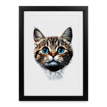 Cat Cat Mom Cat Mom Meow I Love Cats - Framed poster (27 × 37 cm) - black - Front