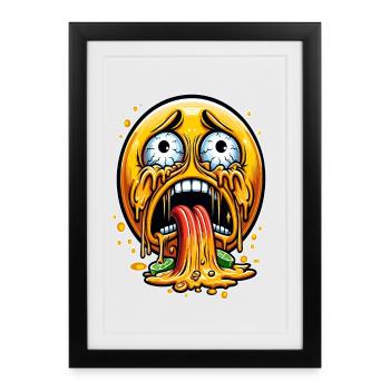 Puke attack face - Framed poster (27 × 37 cm) - black - Front