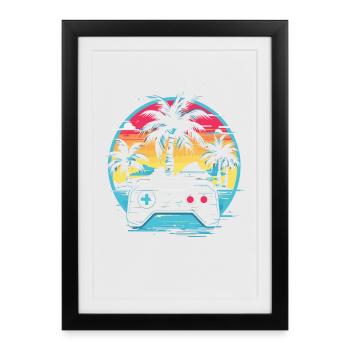 Jeux Vidéo Vaporwave - Affiche encadrée (27 × 37 cm) - noir - Devant