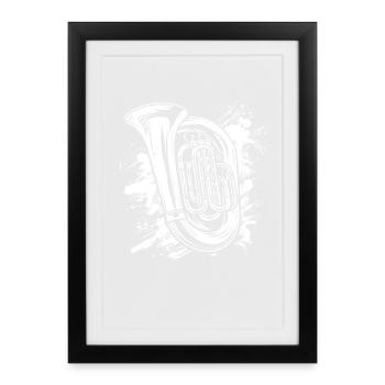 Tuba drôle - Affiche encadrée (27 × 37 cm) - noir - Devant