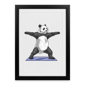Panda Yoga Fitness Gymnastics - Framed poster (27 × 37 cm) - black - Front