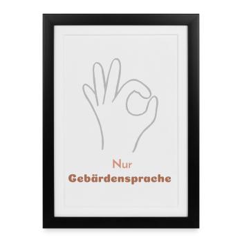 Sign language only - Framed poster (27 × 37 cm) - black - Front