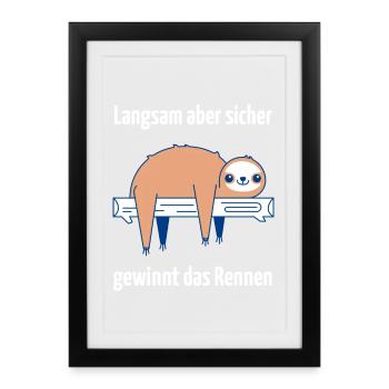 Relaxed sloth mood - Framed poster (27 × 37 cm) - black - Front