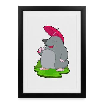 Mole Umbrella - Framed poster (27 × 37 cm) - black - Front