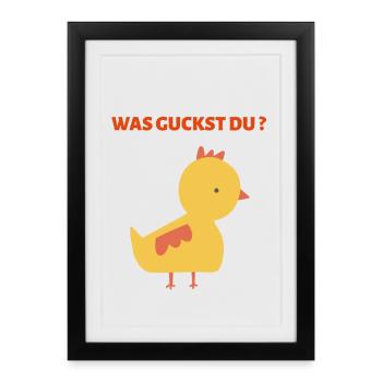 QU’EST-CE QUE VOUS REGARDEZ ? - Affiche encadrée (27 × 37 cm) - noir - Devant