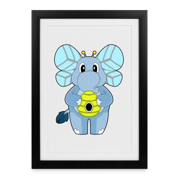 Nid d’abeilles éléphants - Affiche encadrée (27 × 37 cm) - noir - Devant