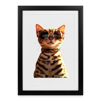 Bengal Cat Leopard Cat Leopardette Bengal Cats - Framed poster (27 × 37 cm) - black - Front