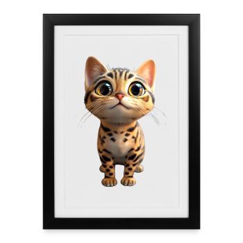Bengal Cat Leopard Cat Leopardette Bengal Cats - Framed poster (27 × 37 cm) - black - Front