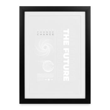 Future Quote Abstract Streetwear - Framed poster (27 × 37 cm) - black - Front