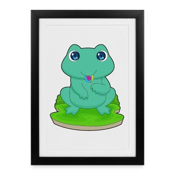 Frog Lollipop - Framed poster (27 × 37 cm) - black - Front