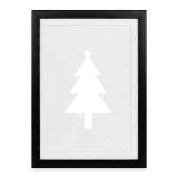 Weihnachtsbaum Design für Feiertage und Winter - Gerahmtes Poster (27 × 37 cm) - Schwarz - Vorne