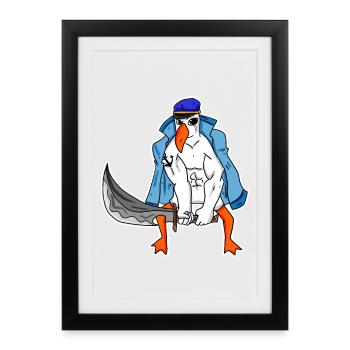 Seagull Muscles - Framed poster (27 × 37 cm) - black - Front