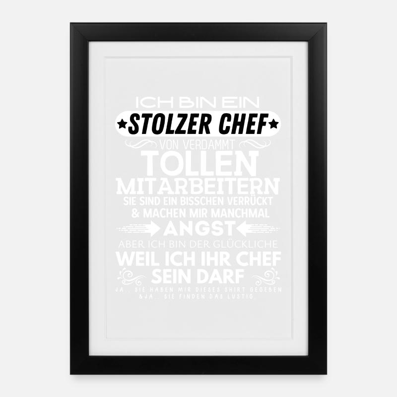 Stolzer Chef Von Verdammt Tollen Mitarbeitern - Gerahmtes Poster (27 × 37 cm) - Schwarz