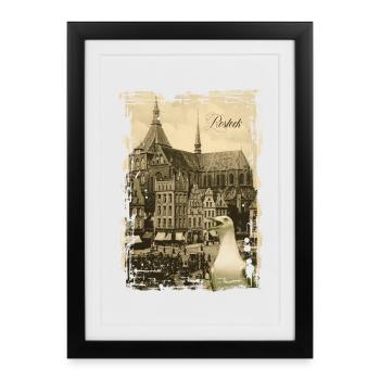 Old Rostock - New Market - Framed poster (27 × 37 cm) - black - Front