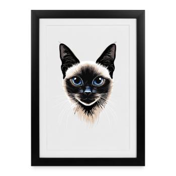 Siamese Cat Siamese Cat Siamese Cat Siamese Cats - Framed poster (27 × 37 cm) - black - Front