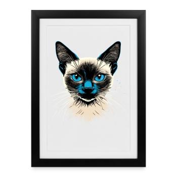 Siamese Cat Siamese Cat Siamese Cat Siamese Cats - Framed poster (27 × 37 cm) - black - Front