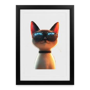 Siamese Cat Siamese Cat Siamese Cat Siamese Cats - Framed poster (27 × 37 cm) - black - Front