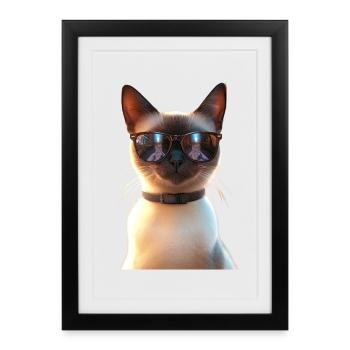 Siamese Cat Siamese Cat Siamese Cat Siamese Cats - Framed poster (27 × 37 cm) - black - Front