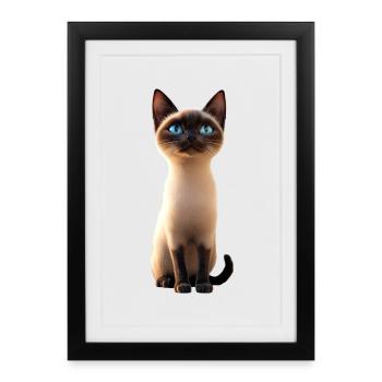 Siamese Cat Siamese Cat Siamese Cat Siamese Cats - Framed poster (27 × 37 cm) - black - Front