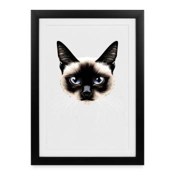 Siamese Cat Siamese Cat Siamese Cat Siamese Cats - Framed poster (27 × 37 cm) - black - Front