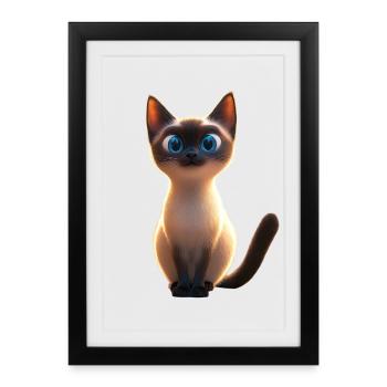 Siamese Cat Siamese Cat Siamese Cat Siamese Cats - Framed poster (27 × 37 cm) - black - Front