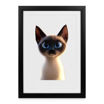 Siamese Cat Siamese Cat Siamese Cat Siamese Cats - Framed poster (27 × 37 cm) - black - Front