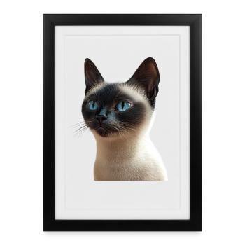 Siamese Cat Siamese Cat Siamese Cat Siamese Cats - Framed poster (27 × 37 cm) - black - Front