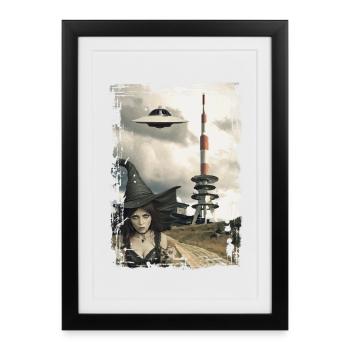 UFO Brocken in the Harz Mountains - Framed poster (27 × 37 cm) - black - Front
