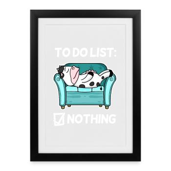 Funny Saying, Funny Sayings - Cow Motif - Framed poster (27 × 37 cm) - black - Front