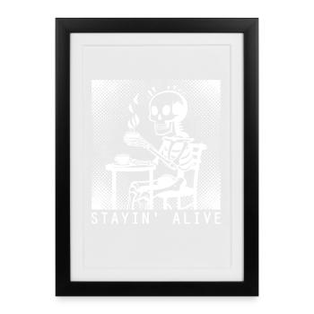 Stayin Alive Barista Coffee - Framed poster (27 × 37 cm) - black - Front