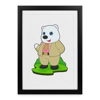 Costume de mariage Polar Bear Groom - Affiche encadrée (27 × 37 cm) - noir - Devant