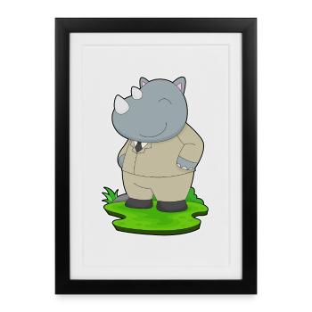 Rhino Groom Costume Mariage - Affiche encadrée (27 × 37 cm) - noir - Devant