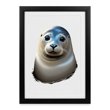 Beautiful seal - Framed poster (27 × 37 cm) - black - Front