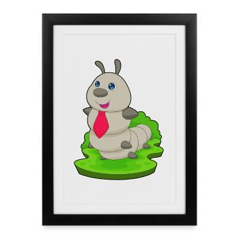 Cravate chenille - Affiche encadrée (27 × 37 cm) - noir - Devant