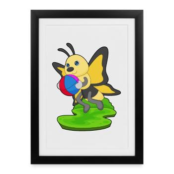 Butterfly Swimming Water Polo Summer - Framed poster (27 × 37 cm) - black - Front
