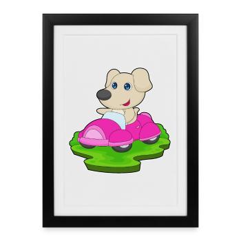 Dog Car - Framed poster (27 × 37 cm) - black - Front
