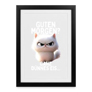 Good morning very thin cream morning grouch cats - Framed poster (27 × 37 cm) - black - Front
