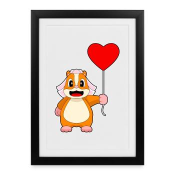 Hamster Bridal Balloon Wedding - Framed poster (27 × 37 cm) - black - Front