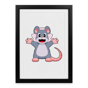 Souris Voile de mariée mariage - Affiche encadrée (27 × 37 cm) - noir - Devant