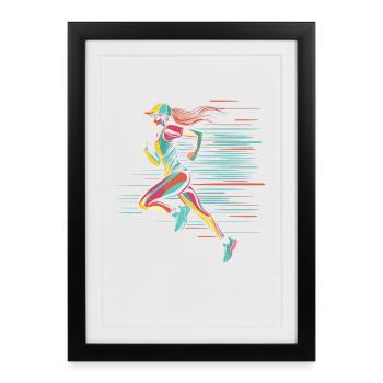 Runner Comic Look - Framed poster (27 × 37 cm) - black - Front