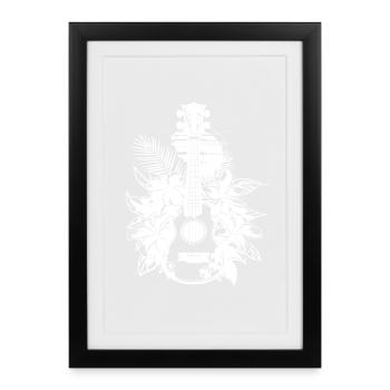 Ukulele Comic - Framed poster (27 × 37 cm) - black - Front