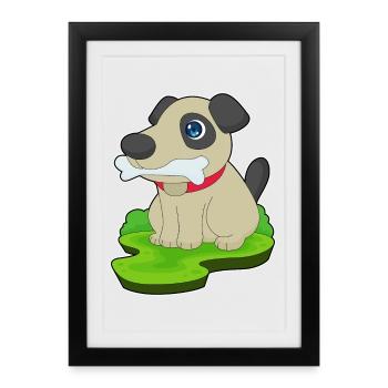 Os de chien - Affiche encadrée (27 × 37 cm) - noir - Devant
