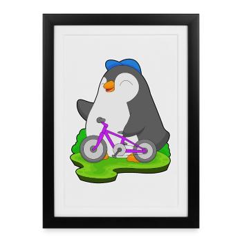Vélo pingouin - Affiche encadrée (27 × 37 cm) - noir - Devant