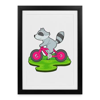 Vélo raton laveur - Affiche encadrée (27 × 37 cm) - noir - Devant