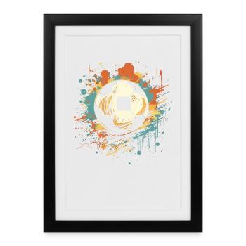 Football Graffiti Street Art - Framed poster (27 × 37 cm) - black - Front